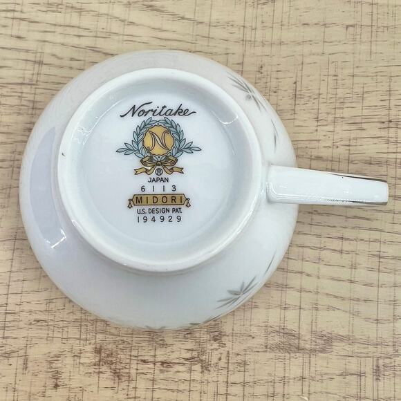 Noritake VINTAGE 60s Midori Japanese Porcelain Tea Cup Set Bamboo 6113 M11 - Picture 9 of 14